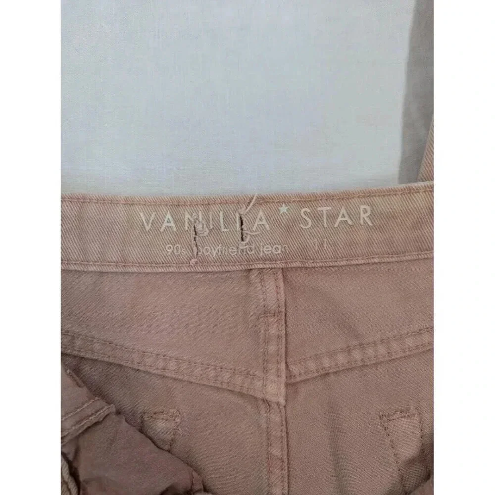 Vanilla Star Womens Jeans 90s Boyfriend Distressed Button Fly Size 11 Peachy